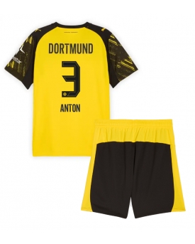 Billige Fotballdrakt Borussia Dortmund Waldemar Anton #3 Replika Hjemmedraktsett Barn 2025-26 Kortermet (med bukser)